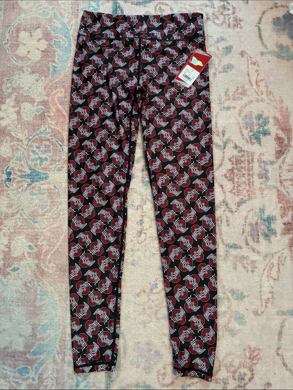 Ohio State Patterned Leggings for Women — Red & Black